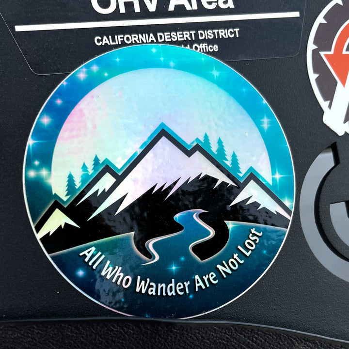 Holographic Sticker "All Who Wander Are Not Lost"