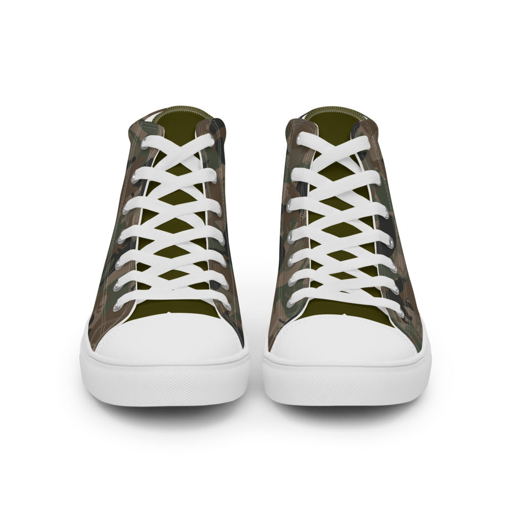 Men’s high top canvas animal camo shoes