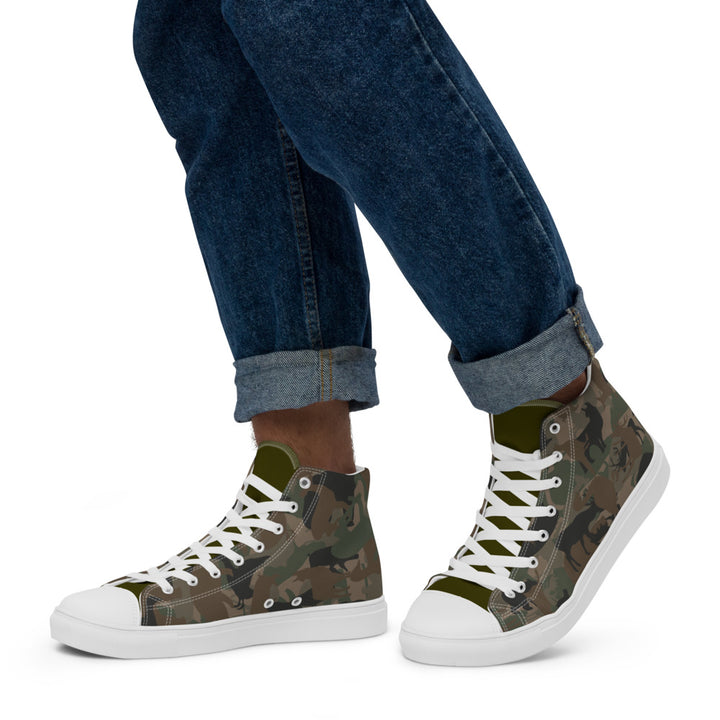 Men’s high top canvas animal camo shoes