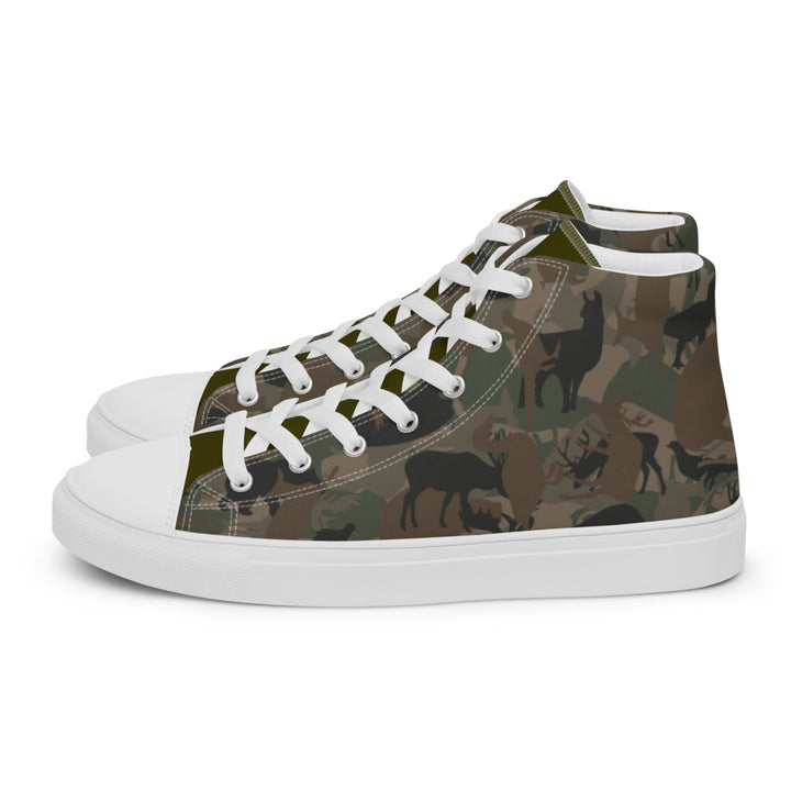 Men’s high top canvas animal camo shoes