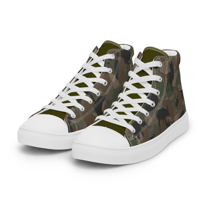 Men’s high top canvas animal camo shoes