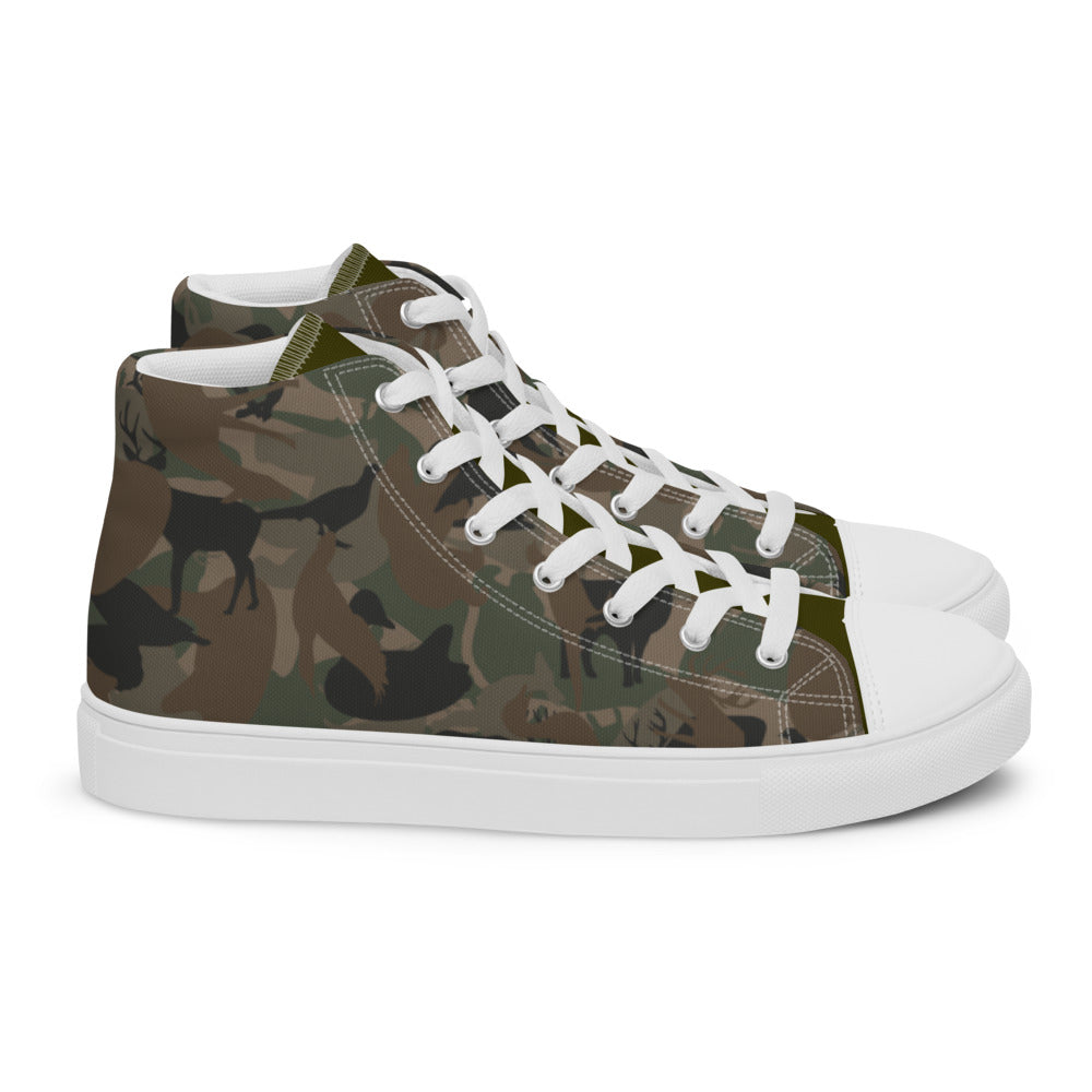 Men’s high top canvas animal camo shoes