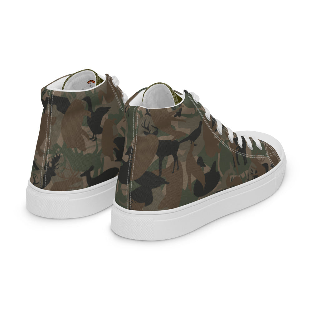 Men’s high top canvas animal camo shoes